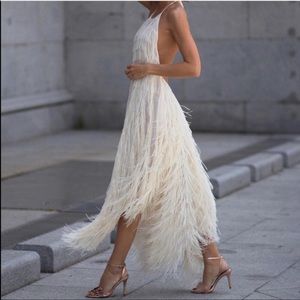 NWOT Zara halter fringe dress